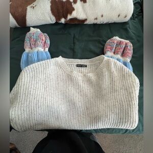 Relaxiva Colorblock Drop Shoulder Sweater, Long Sleeve top